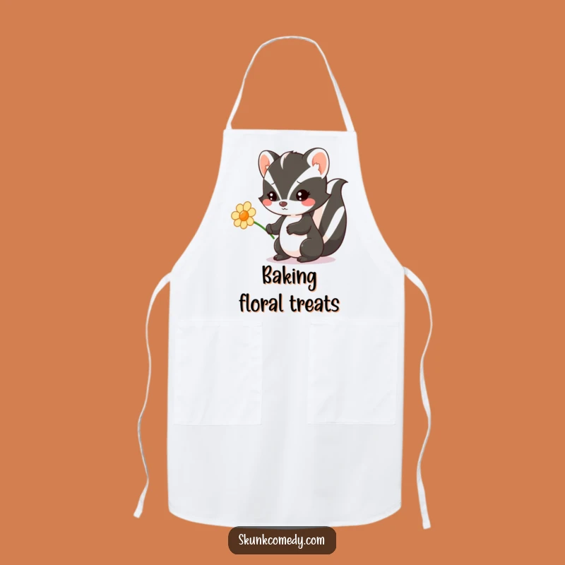 Kitchen Funny Kawaii Skunk Apron: Flower gift, a fun funny gift for gentle cooks.