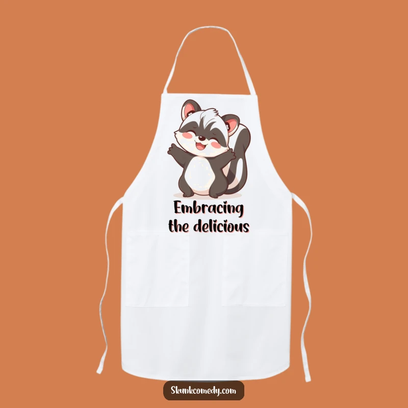 Funny Joyful Skunk Embrace Apron: Cook With Love & Laughter