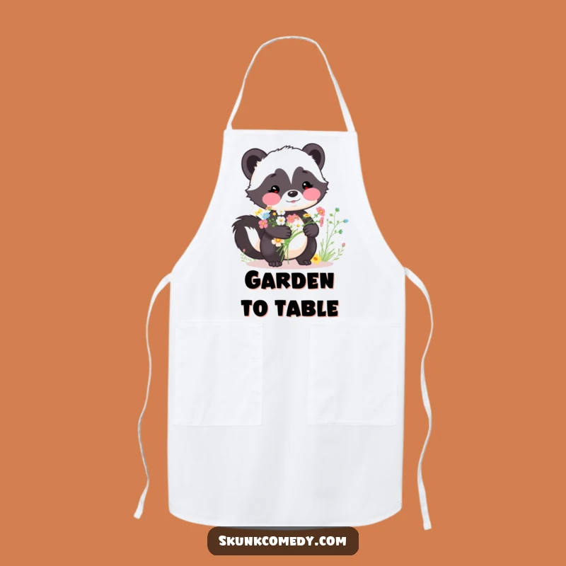 Funny Skunk Bouquet Apron - Wildflower Gardener Gift