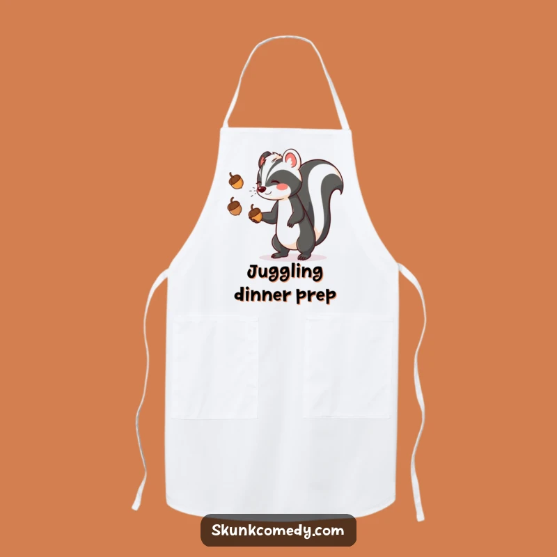 Funny Skunk Juggling Apron: Cook Up Laughs in the Kitchen!