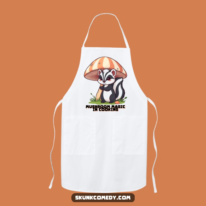 Funny Skunk Mushroom Apron: Cook With Whimsical Skunk Style