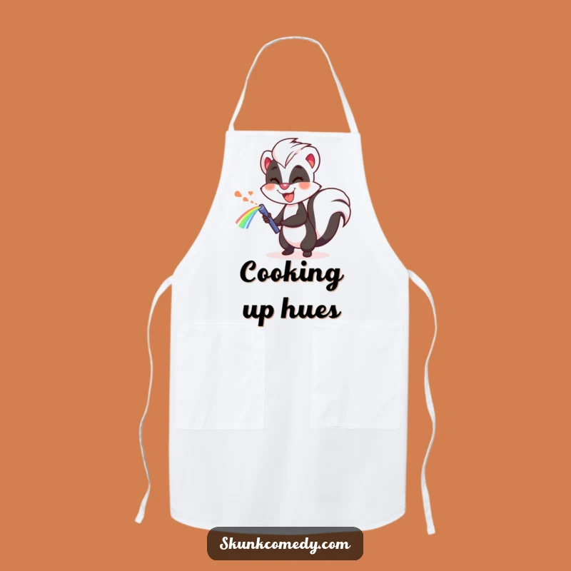 Funny Skunk Rainbow Apron: Chef's Hilarious Companion, Perfect Kitchen Gift!