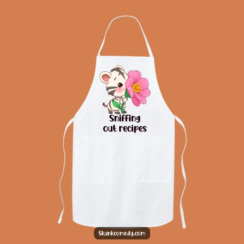Funny Striped Animal Apron: Flower Sniffer - Kitchen Gift!