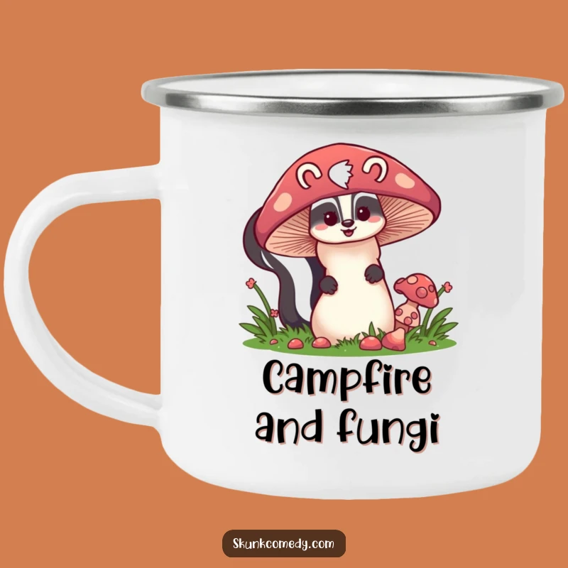 Funny Skunk Mushroom Camping Mug - Durable Outdoor Adventure Gift