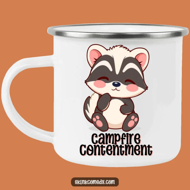 Funny Kawaii Skunk Camping Mug - Relaxed Sighing Skunk Cup for Peaceful Outings Gift