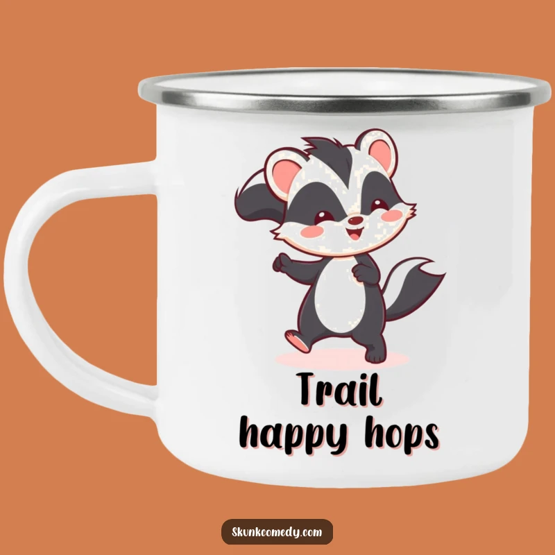 Funny Kawaii Skunk Hop Camping Mug - Adventure with Cute & Comfy Humor!