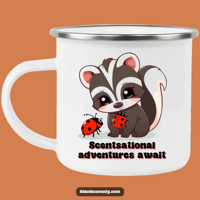 Funny Skunk and Ladybug Camping Mug - Durable Outdoor Adventure Gift