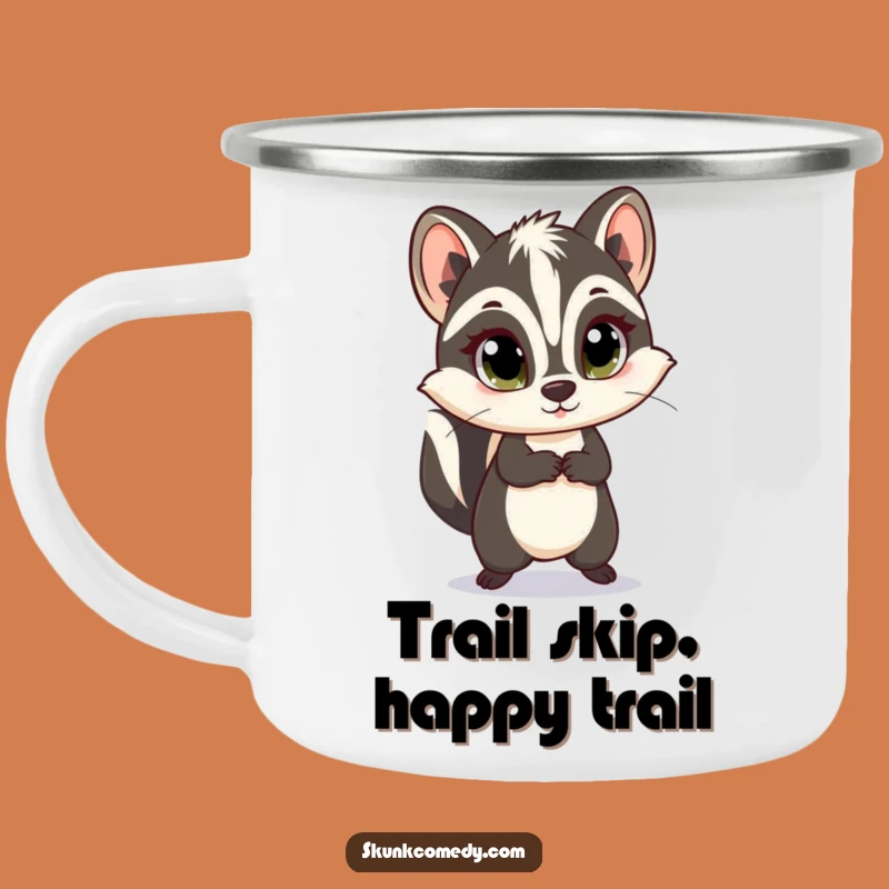 Funny Innocent Skunk Skip Camping Mug: Adventure With Adorable Skunk Cheer