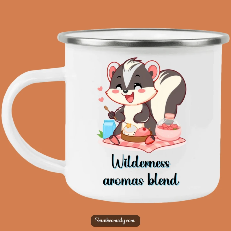 Durable Funny Skunk Picnic Camping Mug: Adventure with a Smile, Great Outdoor Funny Gift!