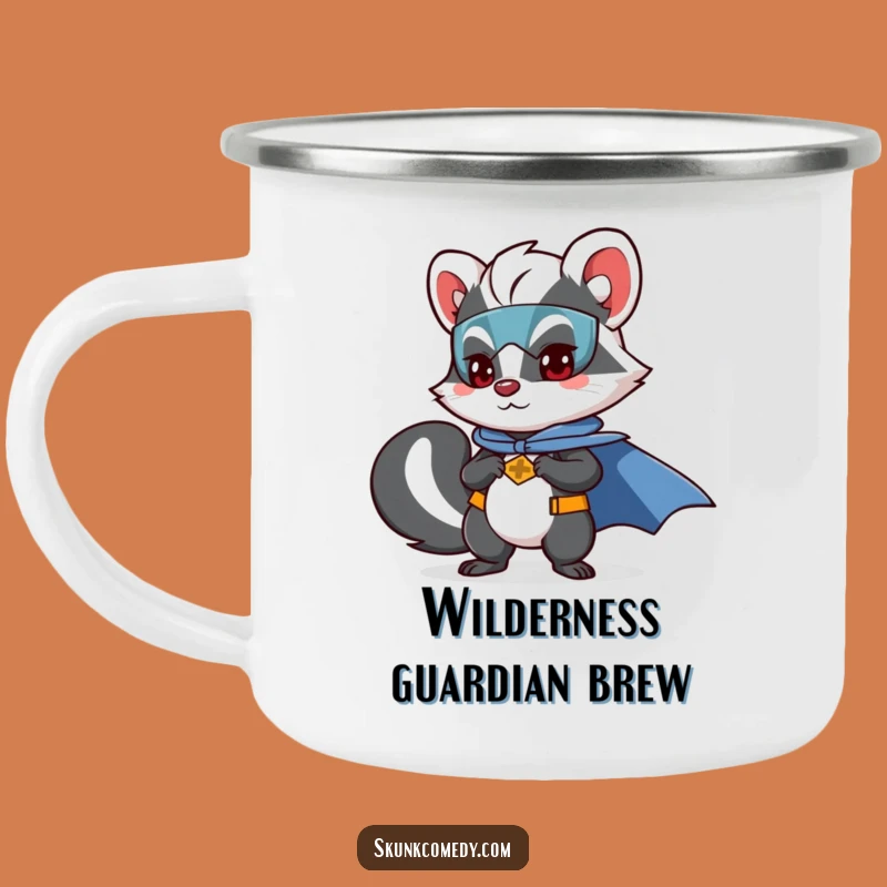 Funny Skunk Superhero Camping Mug: Adventure Fuel for Your Inner Hero