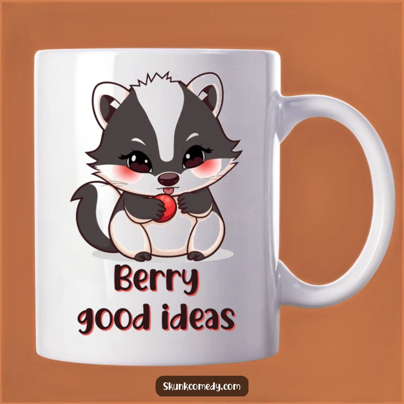 Funny Skunk Berry Mug - Determined Forager Shiba Gift