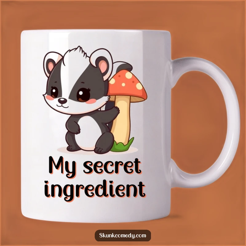 Funny Skunk Mushroom Mug: Playful Peeking Design, Perfect Gift