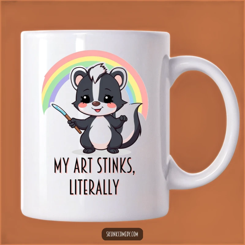 Funny Skunk Rainbow Painter Mug: A Hilarious Masterpiece for Art Lovers and Gift Seekers