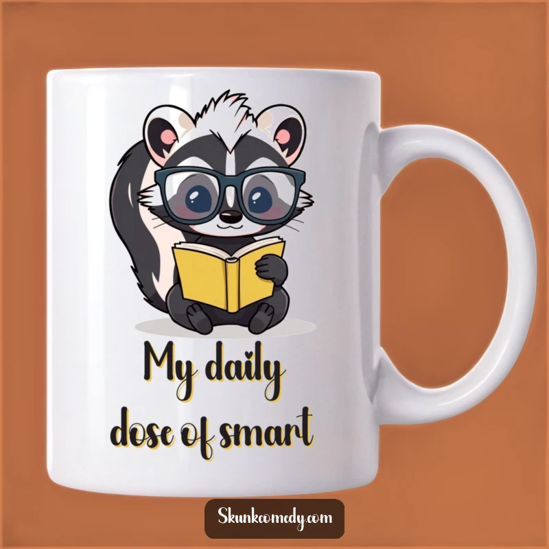 Funny Skunk Scholar Mug: A Hilarious Gift for Book Lovers!