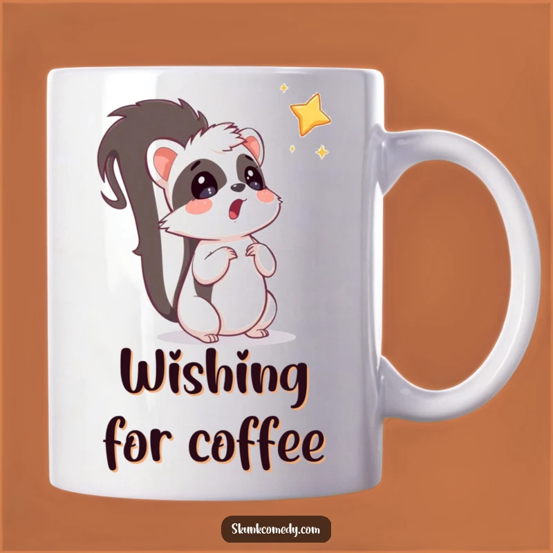 Funny Surprised Skunk Star Mug: Whimsical Animal Lover Gift