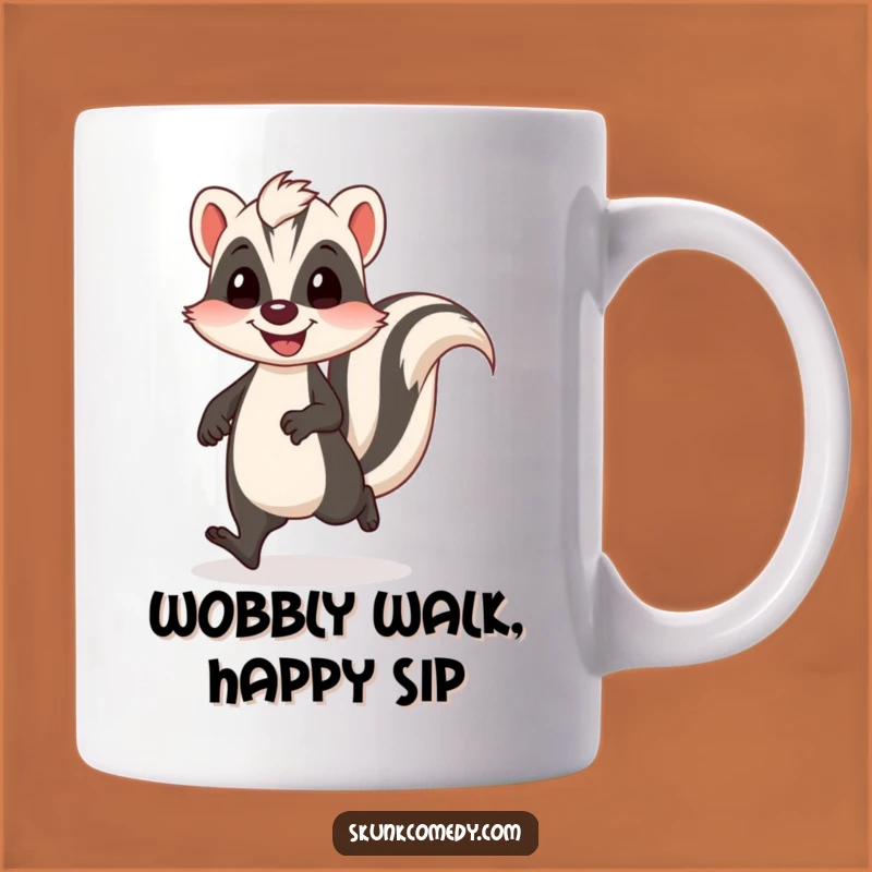 Funny Wobbly Skunk Mug: Happy Bounce Skunk Design, The Perfect Funny Gift