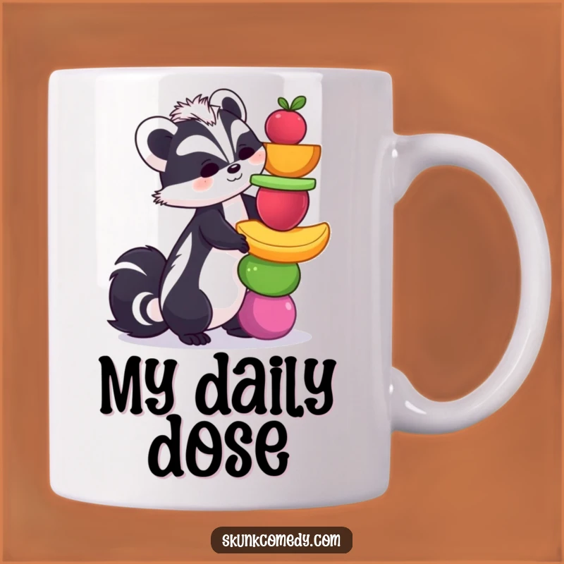 Funny Skunk Fruit Tower Mug: A Hilarious Gift for Fruit Lovers and Skunk Fans
