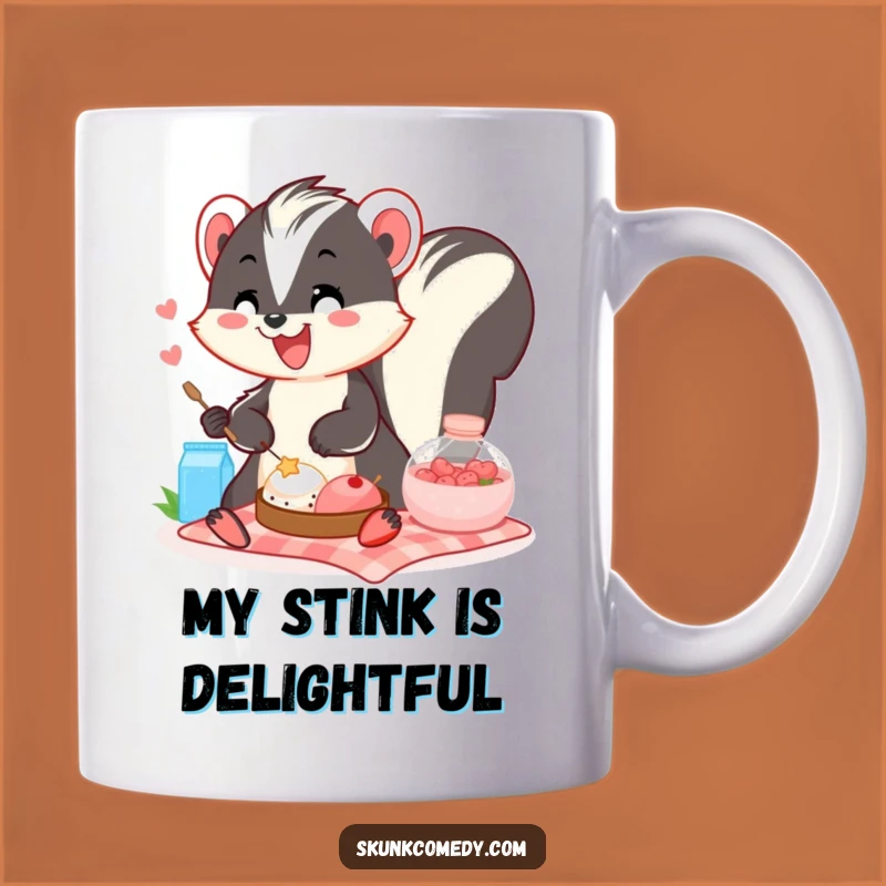 Funny Skunk Picnic Mug: A Cheerful Companion for Your Morning Brew, Perfect Funny Gift!
