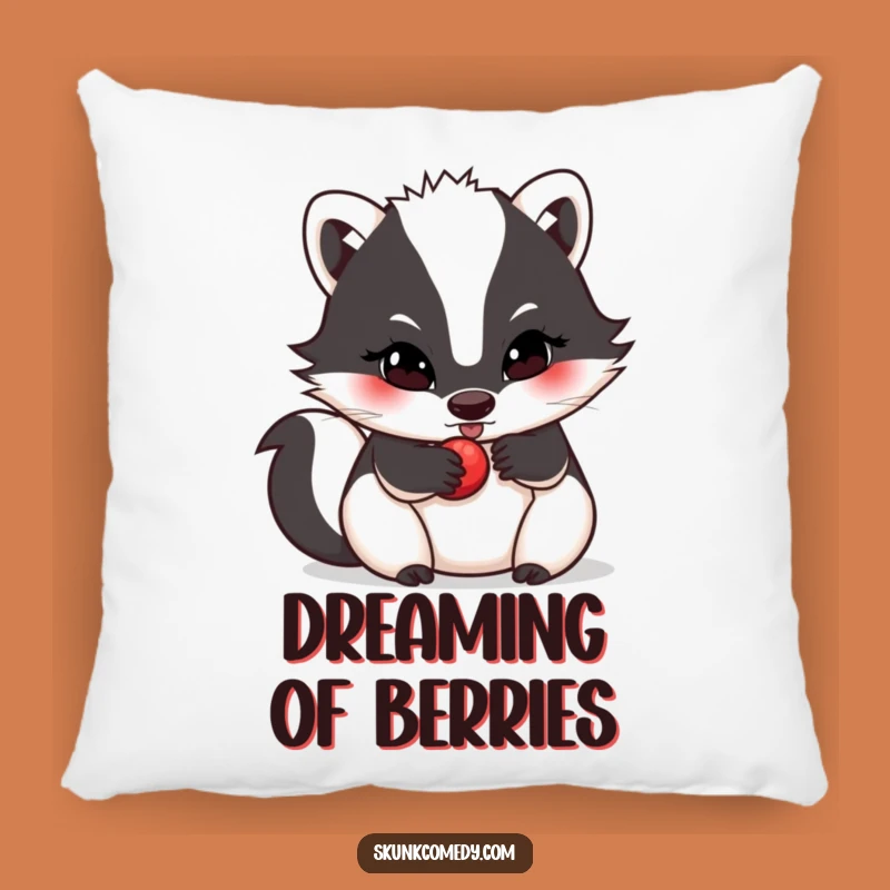 Funny Skunk Berry Pillow - Cozy Determined Comfort Gift