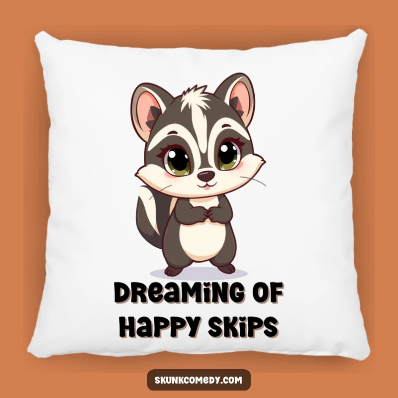 Funny Innocent Skunk Skip Pillow: Cozy Cuddles With This Adorable Skunk