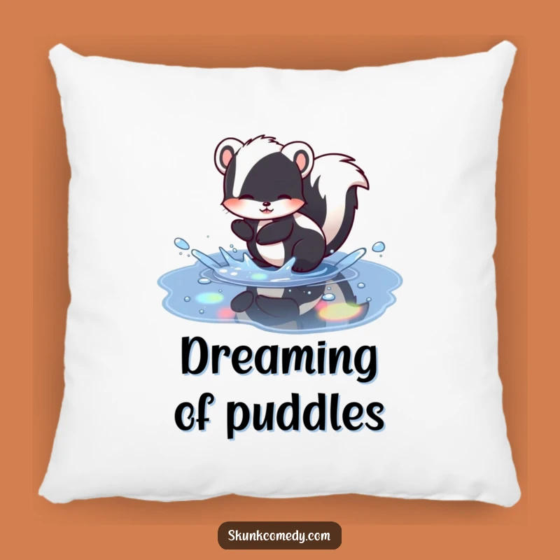 Funny Skunk Puddle Pillow: Cozy Up with This Humorous Rainbow Accent