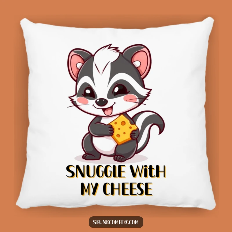 Funny Kawaii Skunk Cheese Pillow - Cozy & Adorable Accent Gift