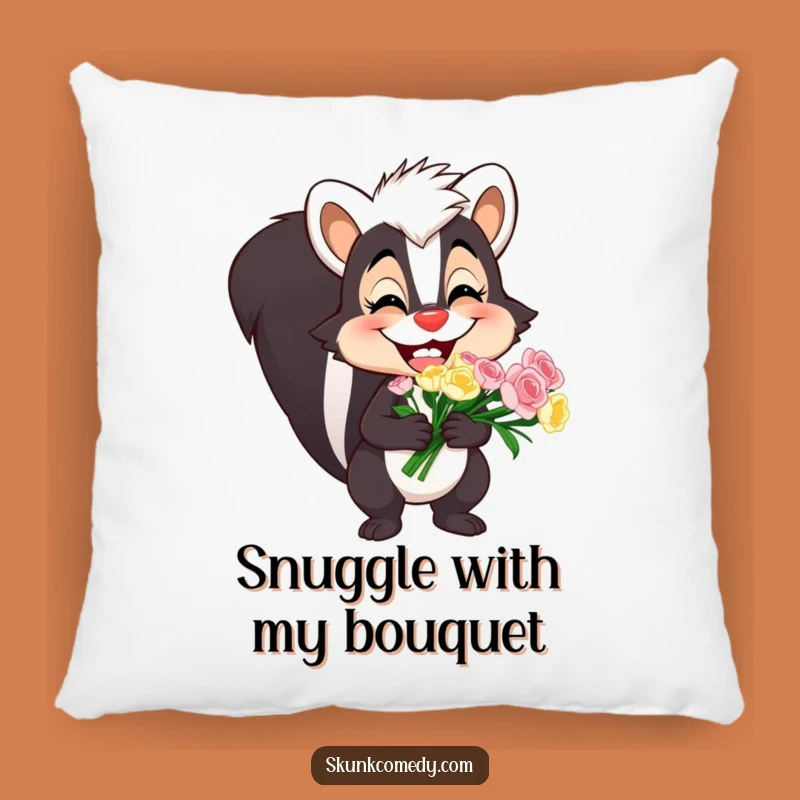 Funny Skunk Pillow: Goofy Grin Bouquet Comfort, A Huggable Funny Gift