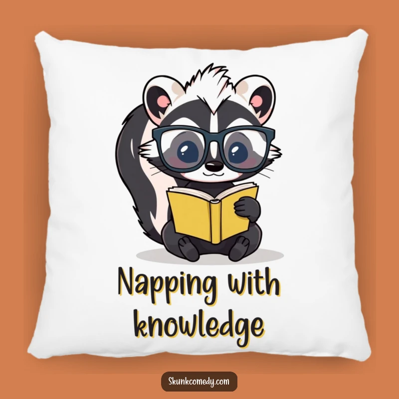 Funny Skunk Reader Pillow: Cozy Comfort for the Literary Soul