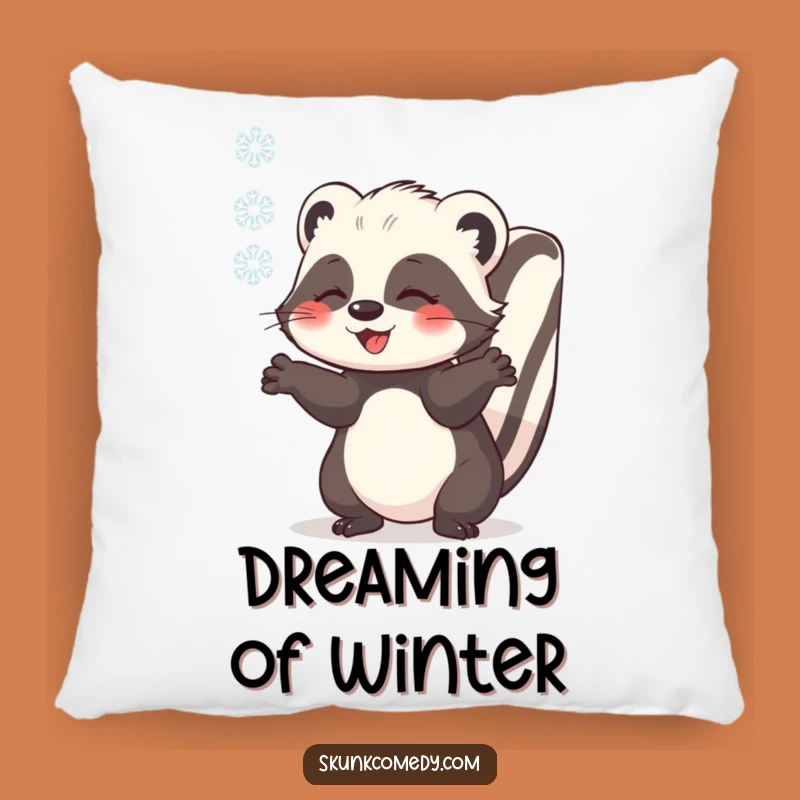 Funny Skunk Snowflake Pillow - Soft Cozy Accent Pillow, Perfect Gift