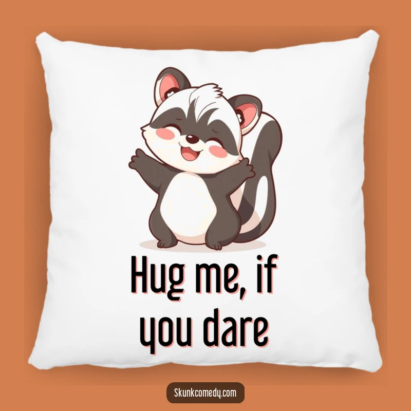 Funny Joyful Skunk Embrace Pillow: Cuddle Up With A Warm Skunk Hug