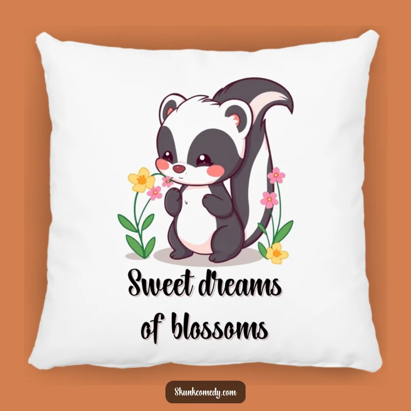 Funny Kawaii Skunk Pillow: Comfy Cute Flower Accent Gift