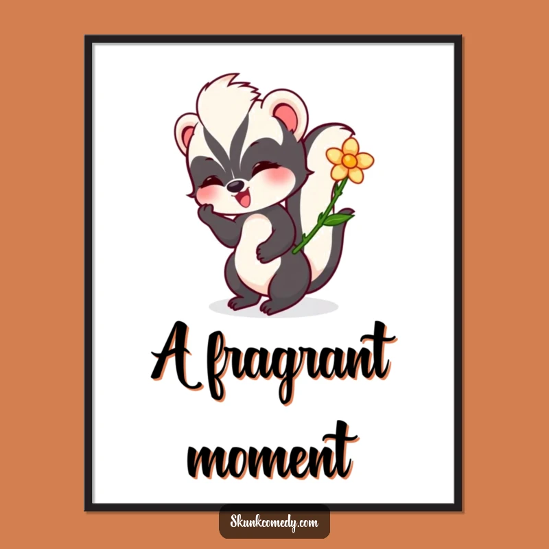 Funny Skunk Flower Digital Art: Bring Gentle Humor and Whimsy to Your Decor