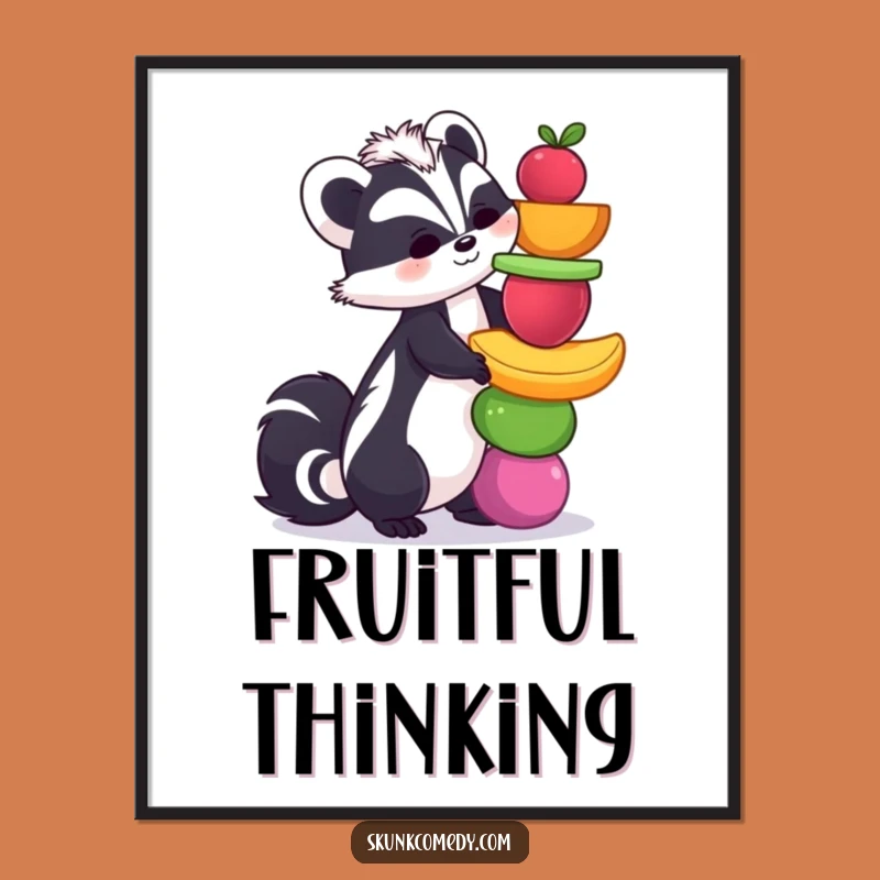 Funny Skunk Fruit Art Print: Add Whimsy to Your Decor with This Hilarious Download