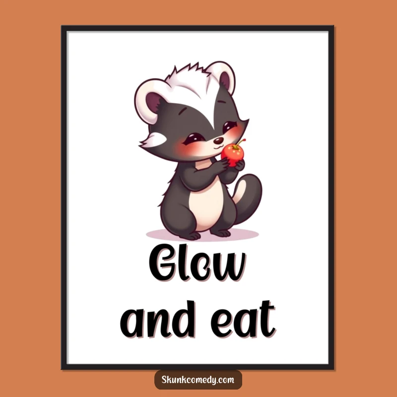 Funny Shy Skunk Digital Print - Instant Gentle Decor & Hilarious Skunk Art
