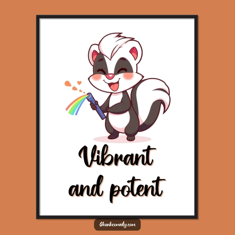 Funny Skunk Rainbow Digital Art: Instant Hilarious Decor, Perfect Gift!