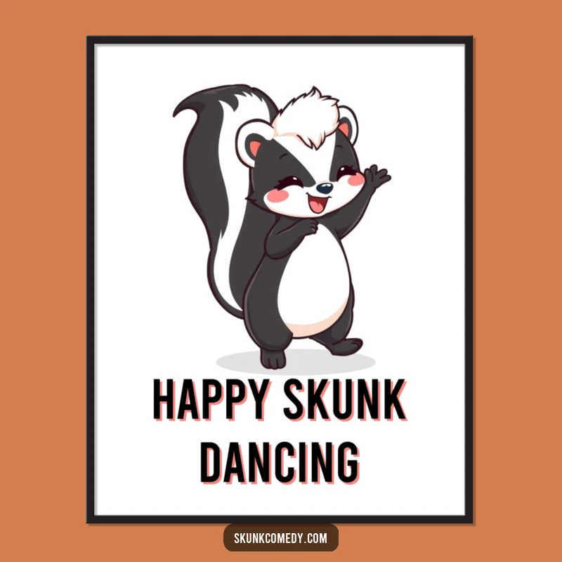 Funny Skunk Dance Digital Print: Instant Joy for Your Walls