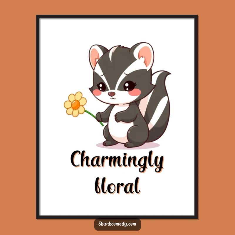 Instant Funny Kawaii Skunk Art: Adorable charm, a downloadable funny gift for quick smiles.