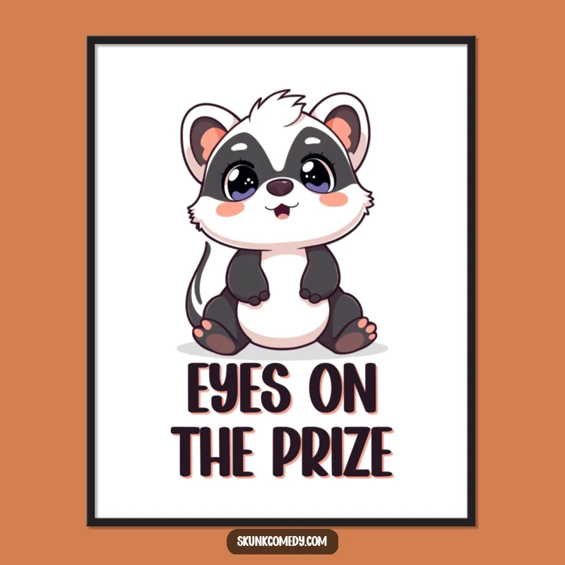 Instant Funny Kawaii Skunk Art: Surprised gaze, a downloadable funny gift for quick smiles.