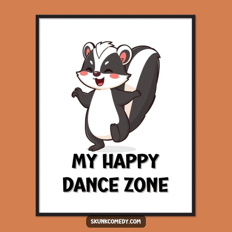 Funny Skunk Jig Digital Art - Hilarious Animal Dance Wall Decor Gift