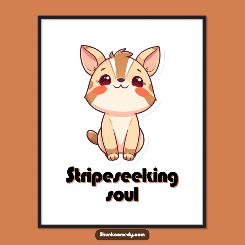 Funny Stripe Animal Digital Art - Wonder Gaze Wall Decor Gift