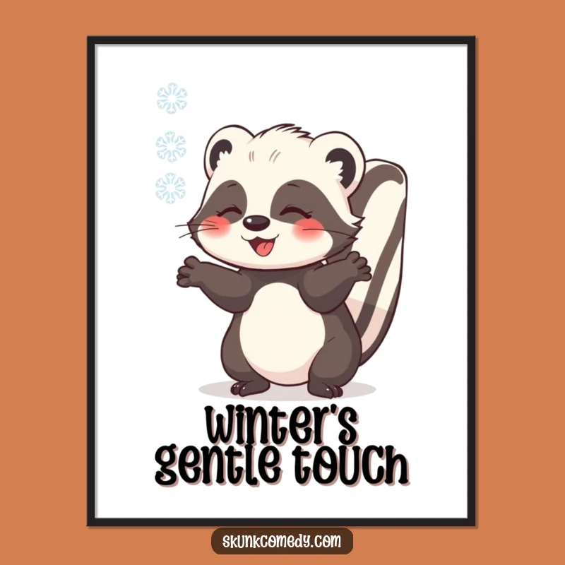 Funny Skunk Snowflake Digital Art - Cute Printable Winter Decor, Gift Idea