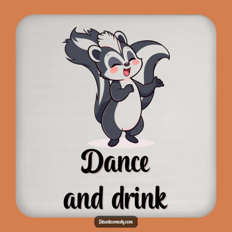 Funny Skunk Dancing Coasters: Protect Surfaces with Joyful Style!