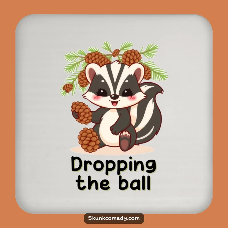 Funny Skunk Juggling Coasters: Protect Surfaces with Woodland Humor!