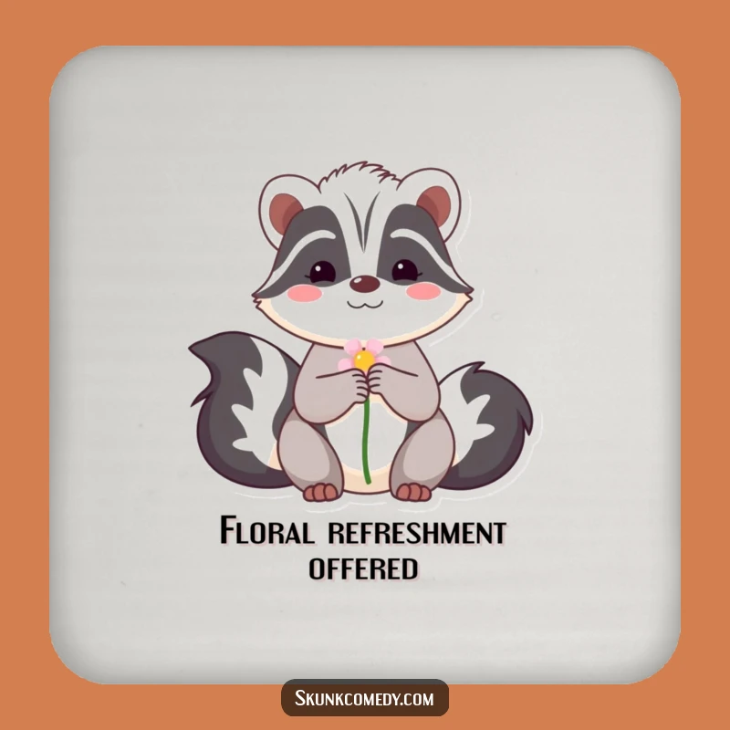 Funny Skunk Flower Coaster - Protect Surfaces with Sweet Pup Charm