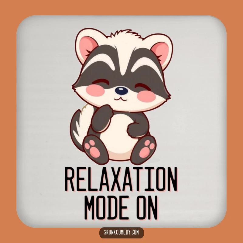 Funny Kawaii Skunk Coaster - Contented Sighing Skunk Drink Protector Gift