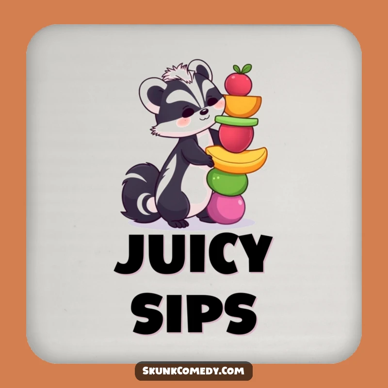 Funny Skunk Fruit Coasters (Set of 4): Protect Surfaces with Hilarious Style