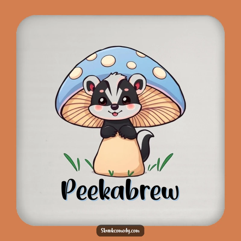 Funny Skunk Mushroom Coaster: Protect Surfaces with Whimsical Wonder
