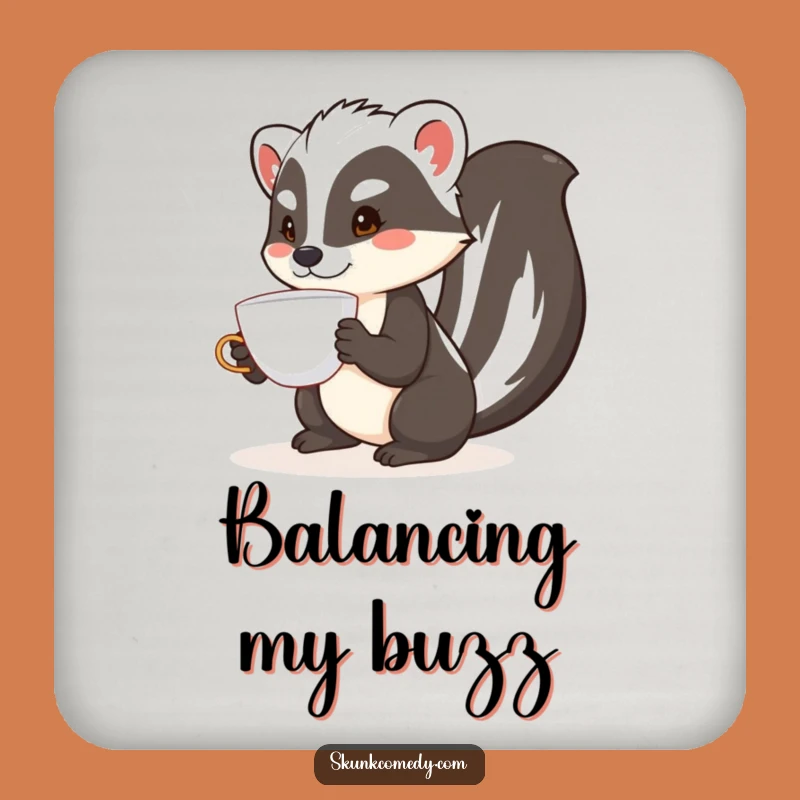 Funny Skunk Teacup Balance Coaster: Protect Surfaces with Skunk-Inspired Comedic Flair