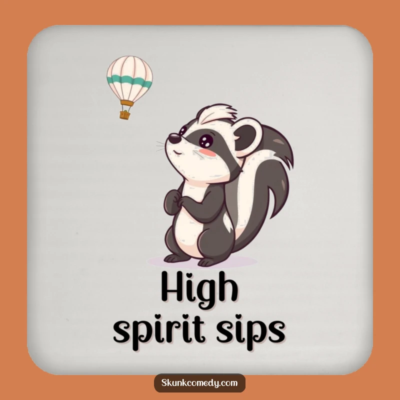 Funny Skunk Balloon Coasters (Set of 4): Protect Surfaces with Humorous Awe