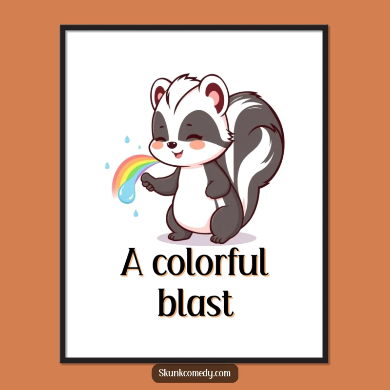 Funny Rainbow Skunk Spray Poster: Art for the Bold & Bright!